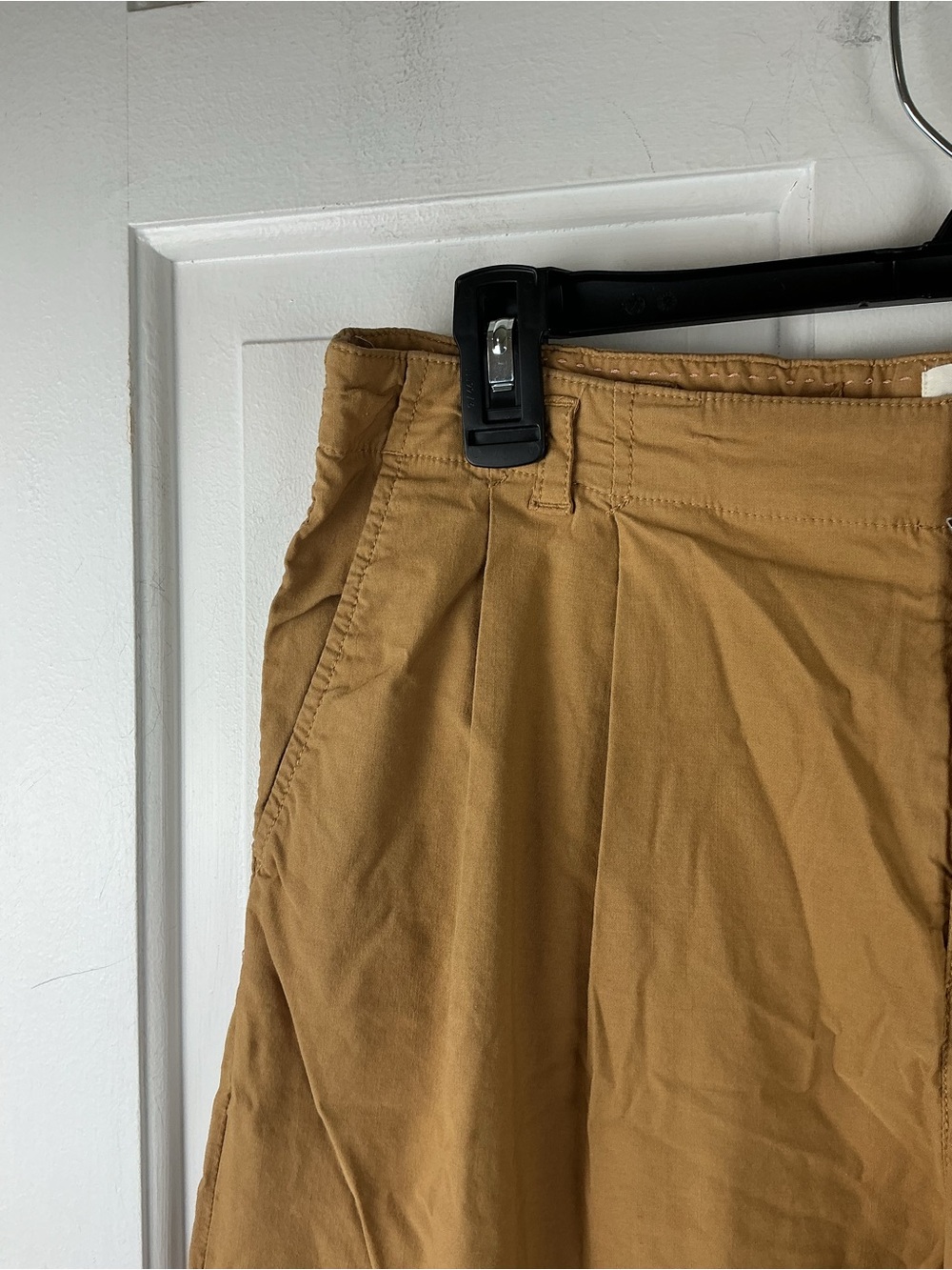 Anthropologie Wide Leg Trousers Low Rise 10.5" Size 6 Tall Tan Wheat - Picture 4 of 9